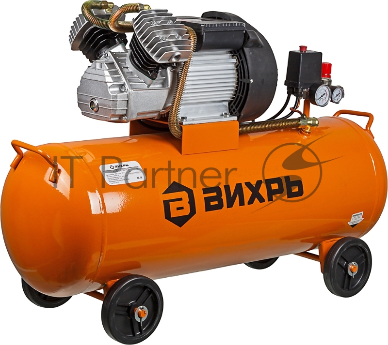 Компрессор поршневой Вихрь КМП-400/100 масляный 24000л/мин 100л 2500Вт оранжевый