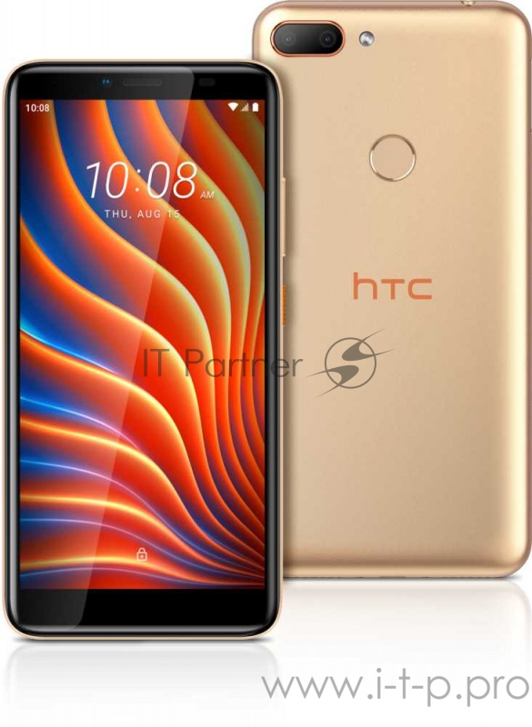 Смартфон HTC Wildfire E 32Gb 2Gb золотистый моноблок 3G 4G 2Sim 5.45 720x1440 Android 9.0 13Mpix 802.11 b/g/n GPS GSM900/1800 GSM1900 MP3 FM A-GPS microSD max128Gb