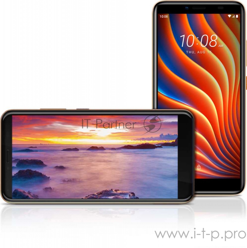 Смартфон HTC Wildfire E 32Gb 2Gb золотистый моноблок 3G 4G 2Sim 5.45 720x1440 Android 9.0 13Mpix 802.11 b/g/n GPS GSM900/1800 GSM1900 MP3 FM A-GPS microSD max128Gb