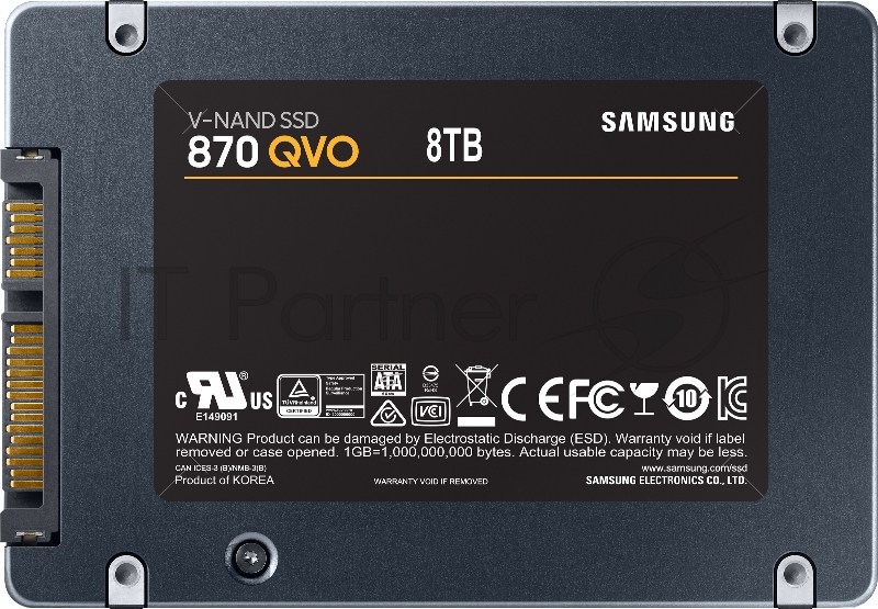 Жесткий диск SSD 2.5 8TB Samsung 870 QVO Client SSD MZ-77Q8T0BW SATA 6Gb/s, 560/530, IOPS 98/88K, MTBF 1.5M, QLC, 4096MB, 2880TBW, 0.33DWPD, RTL (396014)