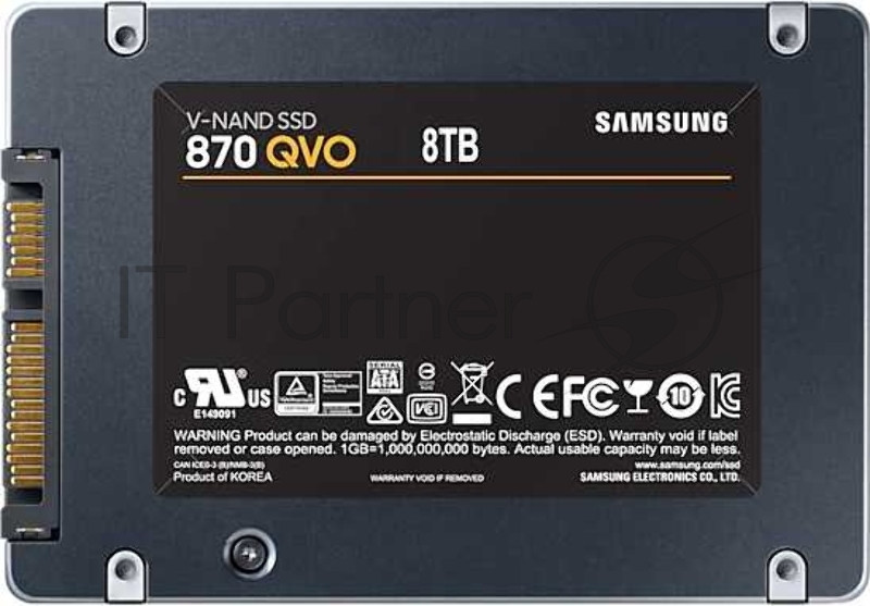 Жесткий диск SSD 2.5 8TB Samsung 870 QVO Client SSD MZ-77Q8T0BW SATA 6Gb/s, 560/530, IOPS 98/88K, MTBF 1.5M, QLC, 4096MB, 2880TBW, 0.33DWPD, RTL (396014)