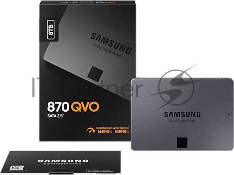Жесткий диск SSD 2.5 8TB Samsung 870 QVO Client SSD MZ-77Q8T0BW SATA 6Gb/s, 560/530, IOPS 98/88K, MTBF 1.5M, QLC, 4096MB, 2880TBW, 0.33DWPD, RTL (396014)