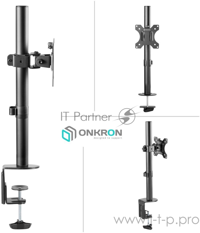 Кронштейн ONKRON D101E чёрный {Для экранов с диагональю 10-34 Максимальная нагрузка: 10кг VESA: 75x75, 100х100мм }
