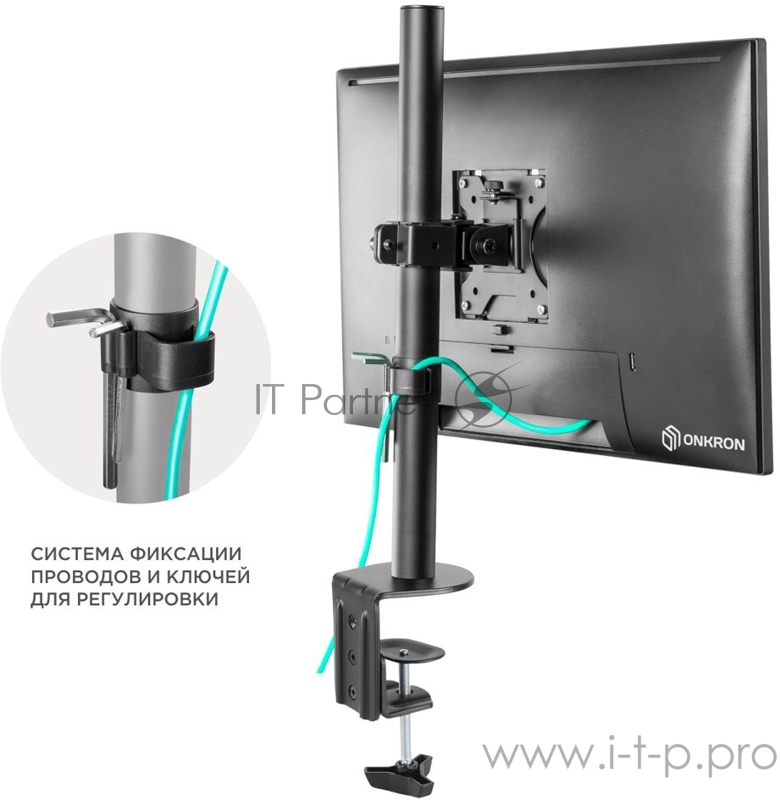 Кронштейн ONKRON D101E чёрный {Для экранов с диагональю 10-34 Максимальная нагрузка: 10кг VESA: 75x75, 100х100мм }