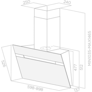 Вытяжка ELICA STRIPE IX/A/60/LX-PRF0100992C / Декоративный дизайн, наклонная, 60 см, сенсорное управление, 1200 куб. м. , Back Aspiration, нержавеющая сталь