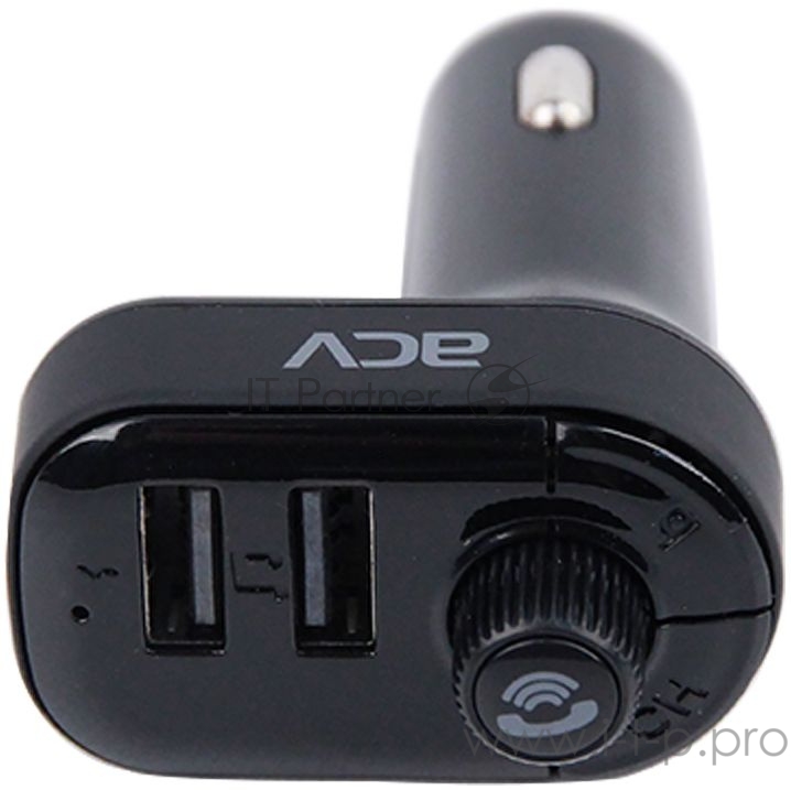 Автомобильный FM-модулятор ACV FMT-118B черный MicroSD BT USB (37399)