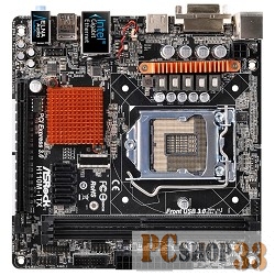 Материнская плата ASRock H110M-ITX RTL { LGA1151, H110 2xDDR4-2133 PCI-Ex16 DVI/HDMI 8ch 4xSATA3 2xUSB3 GLAN mini-ITX}