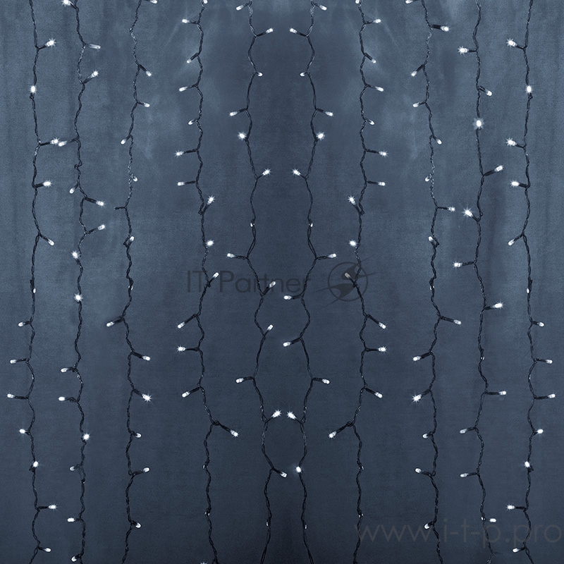 Гирлянда Светодиодный Дождь 2х9м, постоянное свечение, прозрачный провод, 230 В, диоды БЕЛЫЕ, 2200 LED