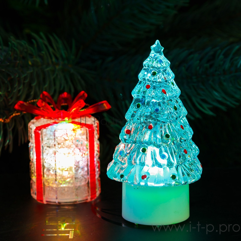 Фигура светодиодная на подставке Елочка средняя, RGB