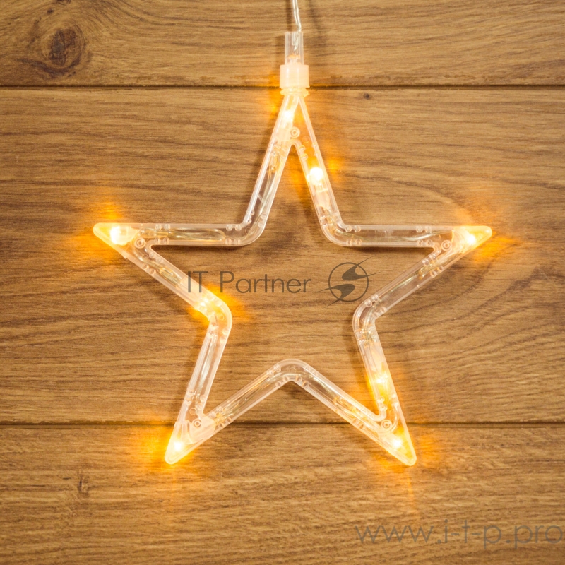 Фигура светодиодная Звездочка на присоске с подвесом, цвет ТЕПЛЫЙ БЕЛЫЙ