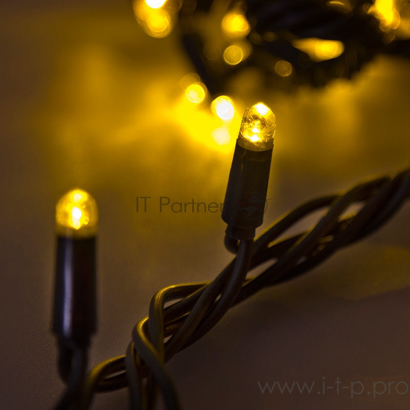 Гирлянда Твинкл Лайт 20 м, черный КАУЧУК, 240 диодов, цвет желтый