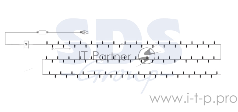 Гирлянда Твинкл Лайт 20 м, черный КАУЧУК, 240 диодов, цвет желтый