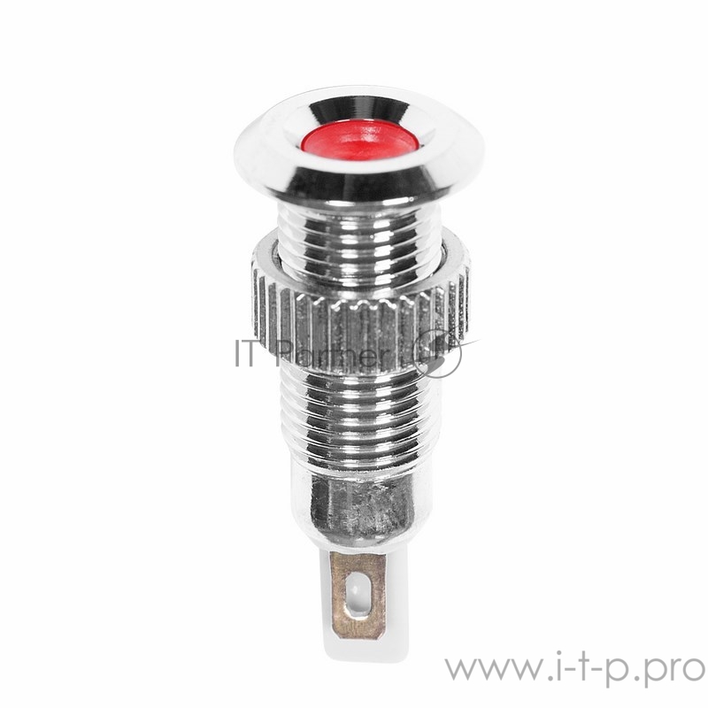 Индикатор металл Ø8 220В подсв/красная LED REXANT