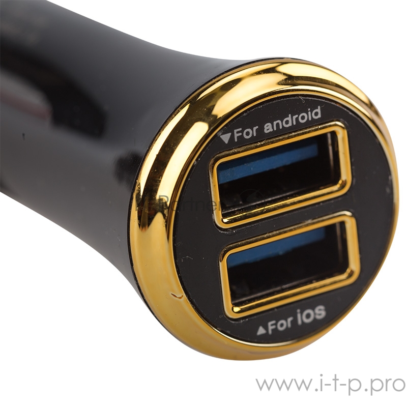 Автозарядка в прикуриватель 2хUSB с индикацией (АЗУ) (1000+2100 mA) черная REXANT