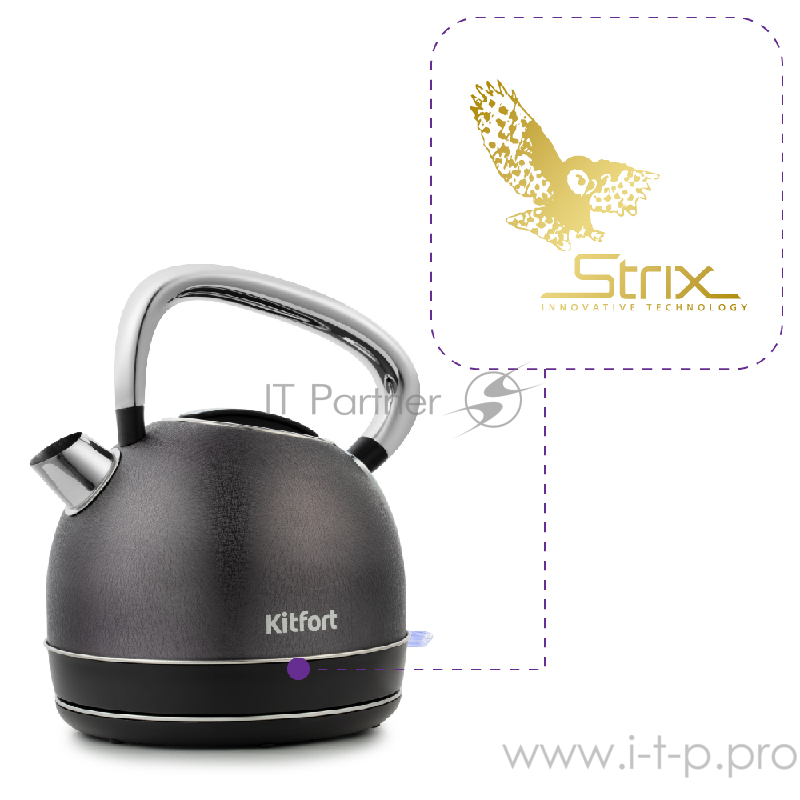 Чайник Kitfort KT-696-4, чёрная кожа