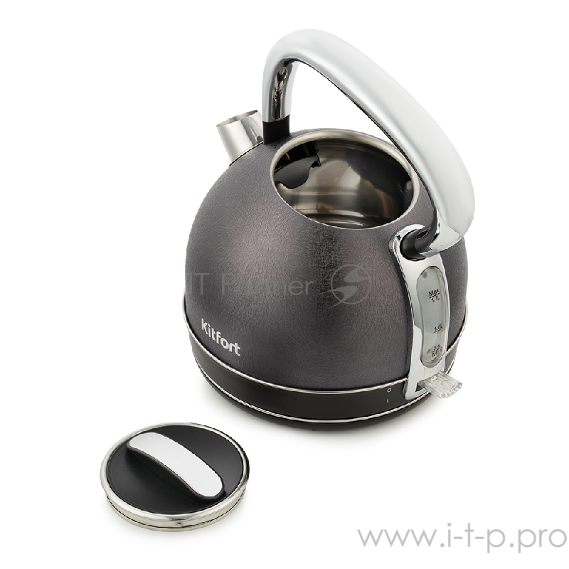 Чайник Kitfort KT-696-4, чёрная кожа