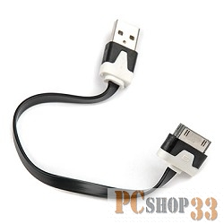 Кабель Dialog HC-A6201 - кабель Apple 30pin (M) - USB A (M), длина 0.15м, плоский 2x-цветный, в пакете