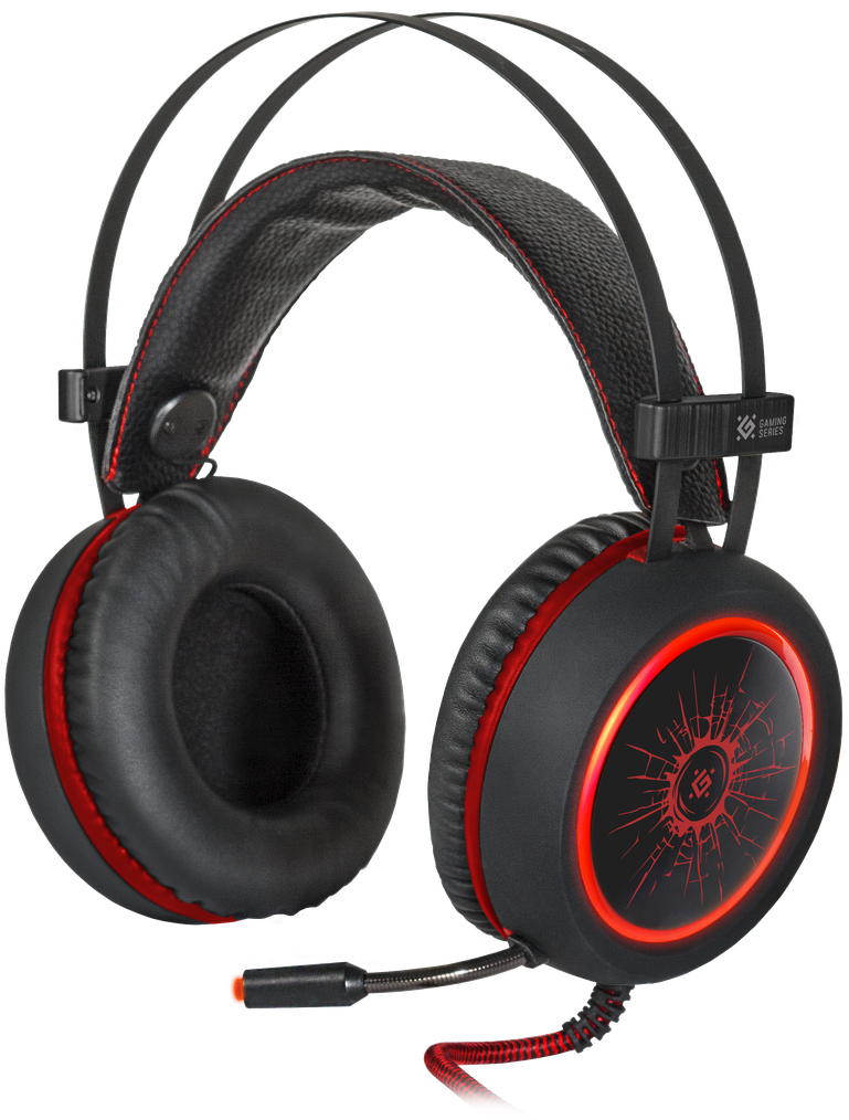 Наушники Defender DeadFire G-530D черный+красный, кабель 2,2 м