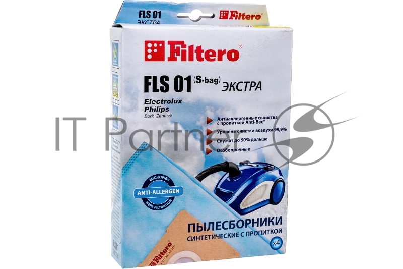 Пылесборник Filtero FLS 01 (S-bag) (4) Comfort, пылесборники, 4 шт в упак.