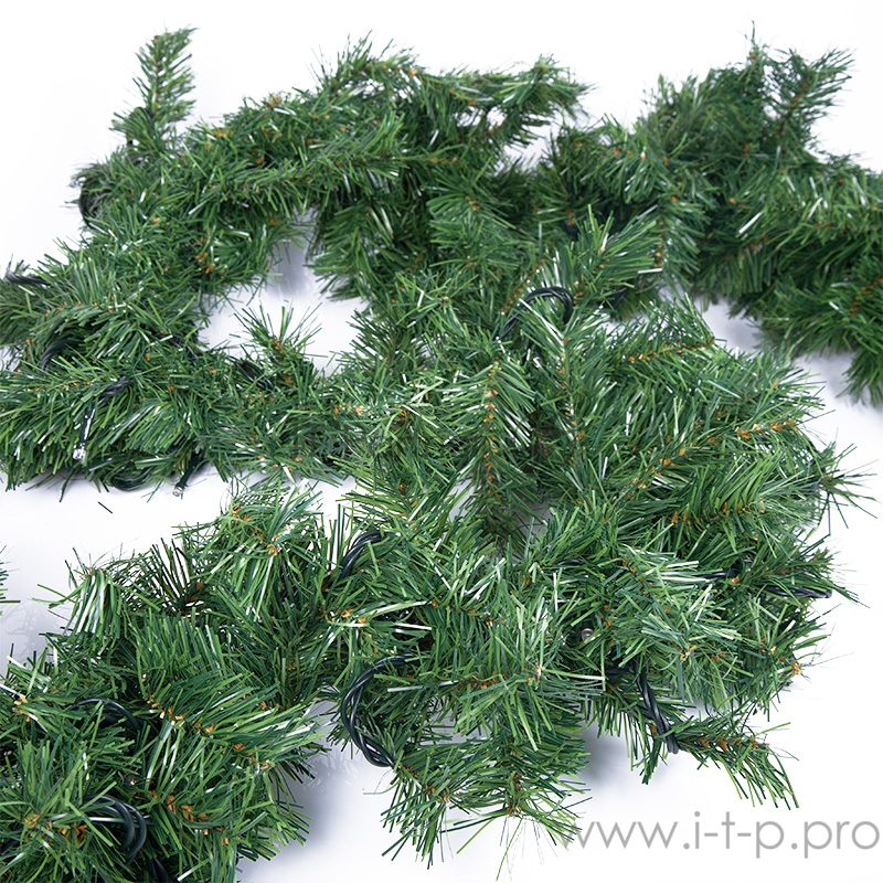 Еловый шлейф искуственный 2,7 м Теплое белое свечение 80 LED