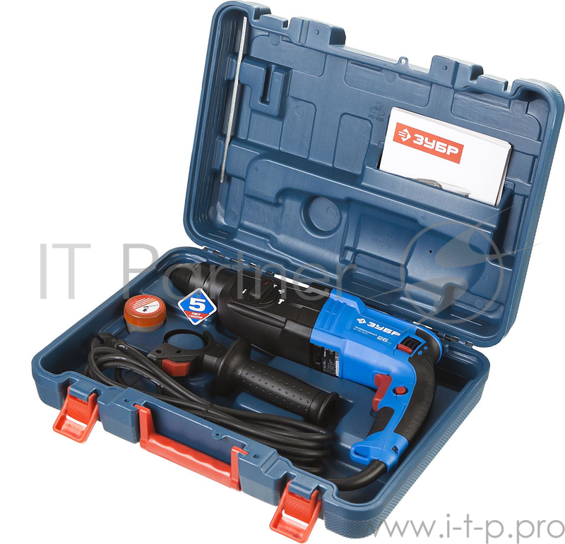 Перфоратор ЗУБР ЗП-26-800 К Перфоратор SDS-plus { реверс, горизонтальный, 3,0Дж, 0-1200об/мин, 0-4800уд/мин, 800Вт, кейс }