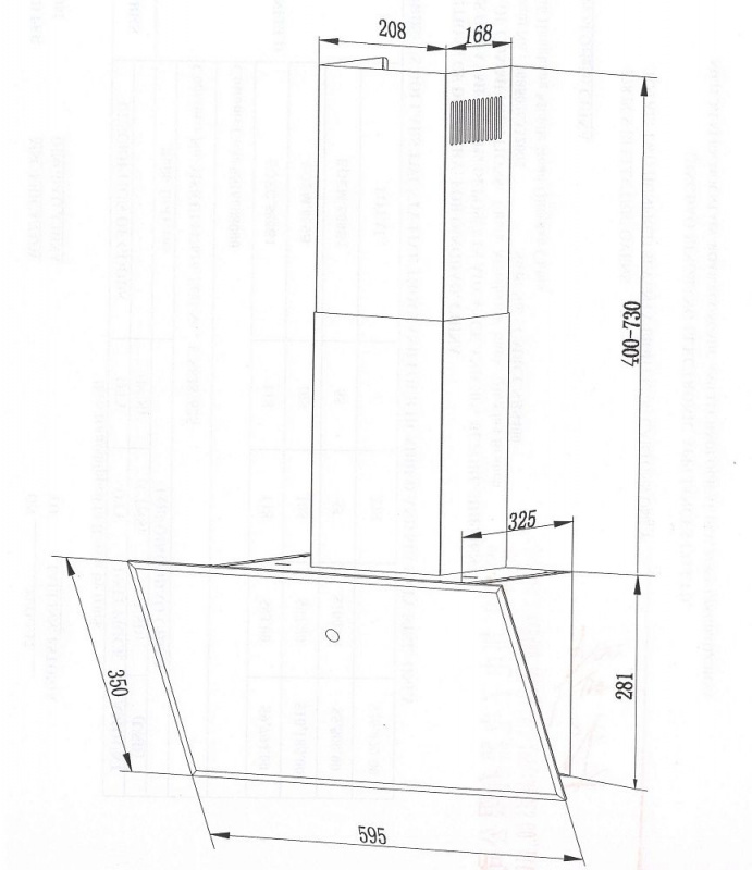 Вытяжка каминная Maunfeld TOPAZ 60 черный управление: сенсорное (1 мотор)
