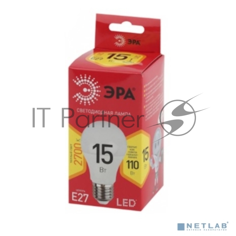 ЭРА Б0046355 LED A60-15W-827-E27 R (диод, груша, 15Вт, тепл, E27)