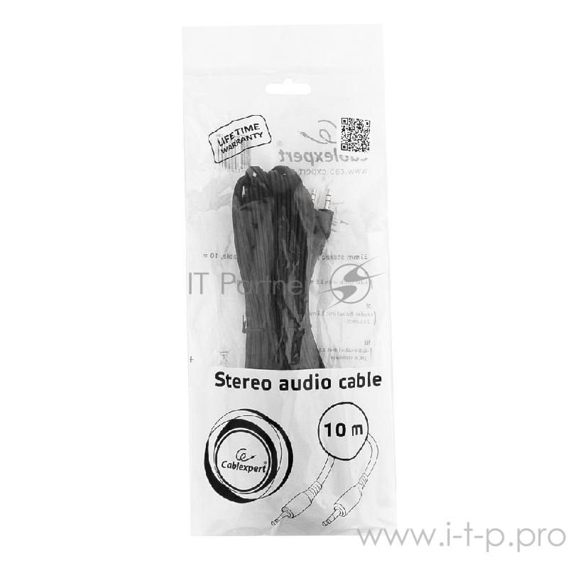 Кабель Cablexpert Кабель аудио, джек3.5 / джек3.5, 10м (CCA-404-10M)