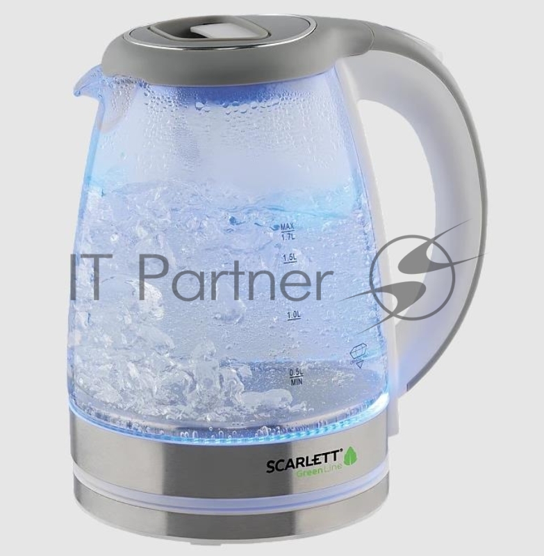 Чайник электрический Scarlett SC-EK27G75 1.7л. 2000Вт серый/белый (корпус: стекло)
