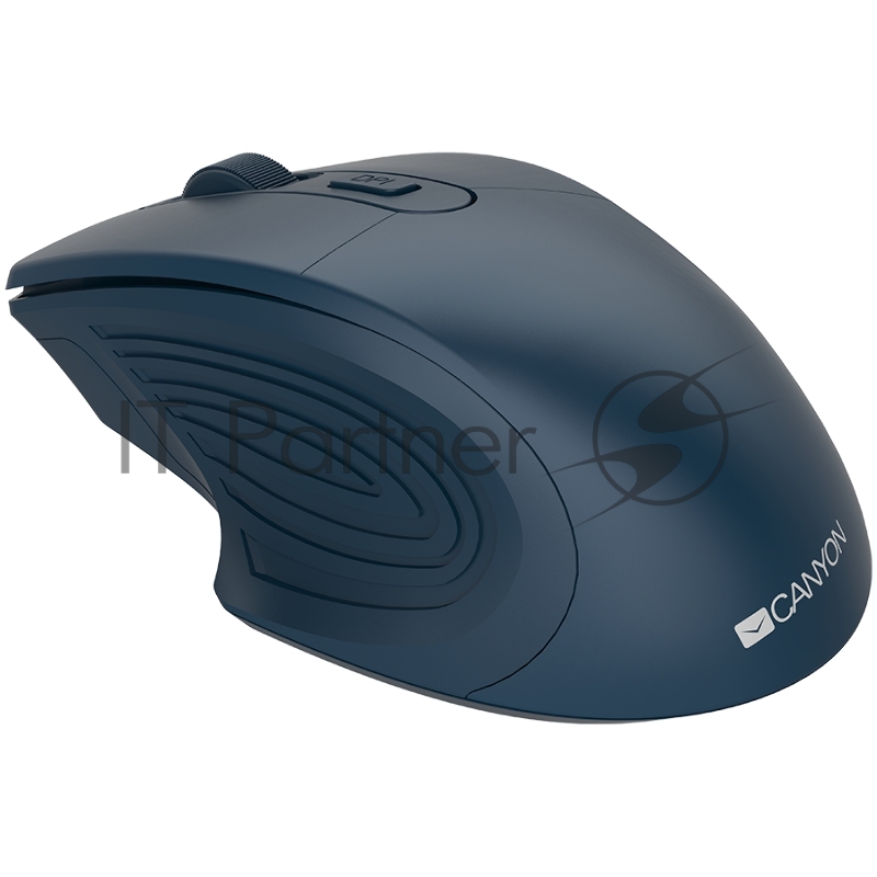 Мышь CANYON 2.4GHz Wireless Optical Mouse with 4 buttons, DPI 800/1200/1600, Dark Blue, 115*77*38mm, 0.064kg