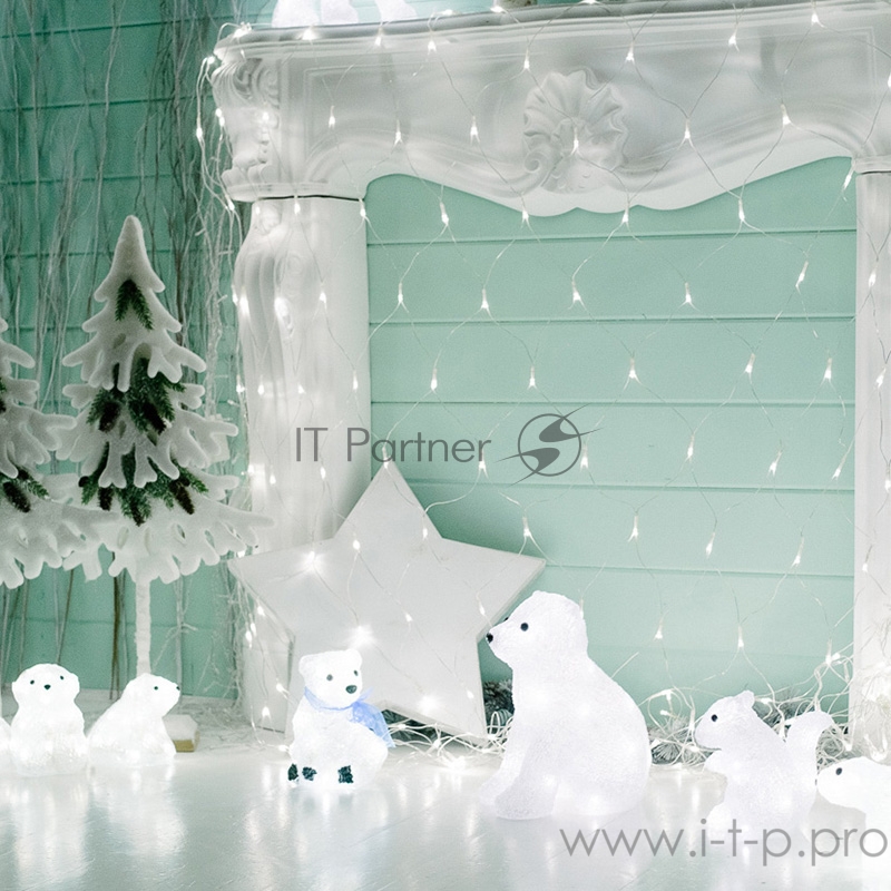 Акриловая светодиодная фигура Медвежата 3 шт, 20 см, 60 светодиодов, IP 20, понижающий трансформатор в комплекте, NEON-NIGHT