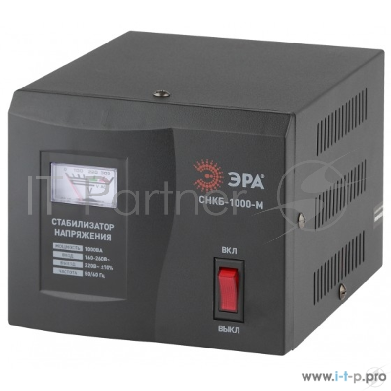 ЭРА Стабилизаторы напряжения ЭРА Б0020174 СНКБ-1000-М Стабилизатор напряжения компакт, м.д., 160-260В/220/В, 1000ВА