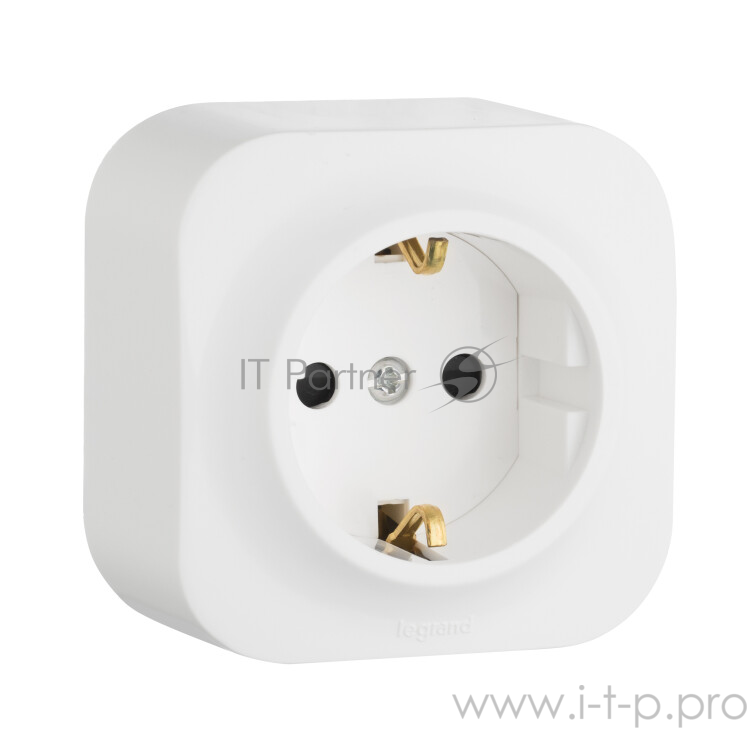 розетки и выключатели Legrand 782211 Розетка с заземлением без шторок Quteo (Белая)