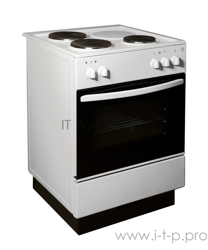 Плита электрическая, Цвет белый, 60*60*85, Кол-во конфорок 3+1 заглушка стола Объем духовки 64 л