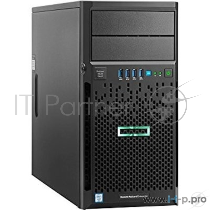 Сервер Сервер HPE ProLiant ML30 Gen9, 1x E3-1220v6 4C 3.0GHz, 1x8Gb-U, B140i/ZM (RAID 1+0/5/5+0) noHDD (4 LFF 3.5'' NHP) 1x350W NHP NonRPS,2x1Gb/s, noDVD, iLO5, Tower-4U, 3-1-1 (P03704-425)