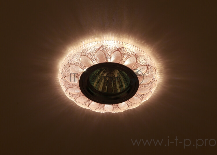 Светильник DK LD5 PK/WH декор cо светодиодной подсветкой MR16 роз. ЭРА Б0028089