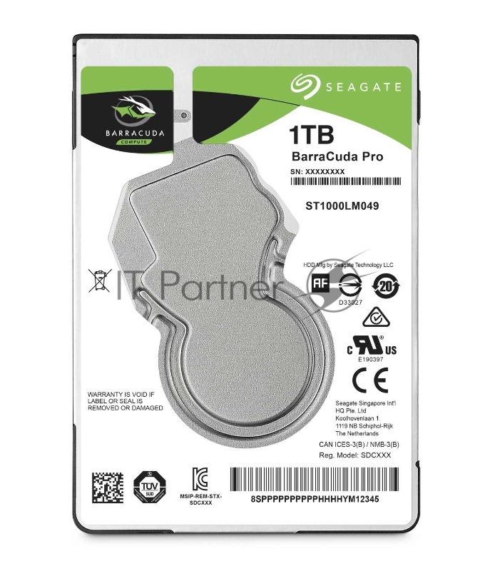 Жесткий диск 1TB Seagate Barracuda Pro (ST1000LM049) {SATA 6.0Gb/s, 7200 rpm, 128mb buffer, 7мм}