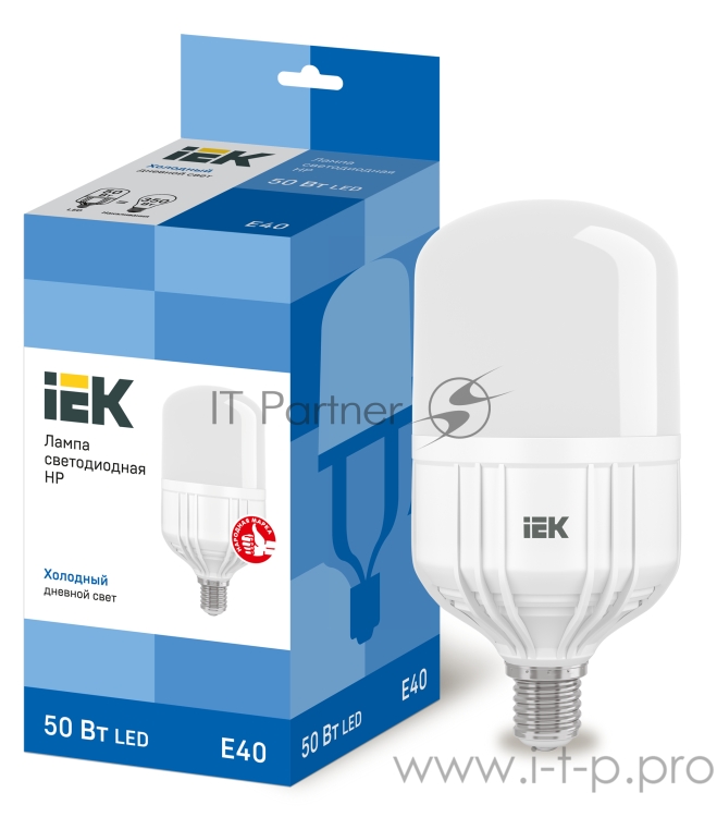 Лампа светодиодная HP 50Вт 230В 6500К E40 ИЭК LLE-HP-50-230-65-E40