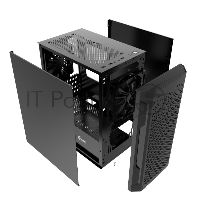 Корпус Powercase Mistral Micro Z2B SI, Non Window, Mesh, 2x 120mm fan, чёрный, mATX (CMIMZB-F2SI)