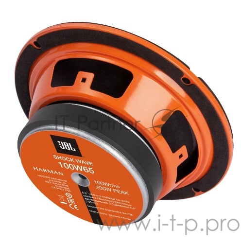 Колонки автомобильные JBL SHOCKWAVE 100W65 (без решетки) 200Вт 96дБ 4Ом 16.5см (6 1/2дюйм) (ком.:2кол.) широкополосные однополосные