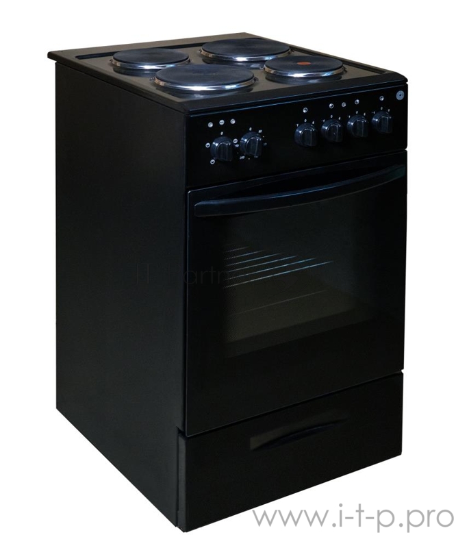 Плита электрическая RIKA 6021B, Цвет черный, 60*60*85, Кол-во конфорок 4, Объем духовки 64 л