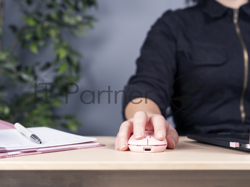 Мышь беспроводная Trust 24125 сверхтонкая аккумуляторная PUCK розовая