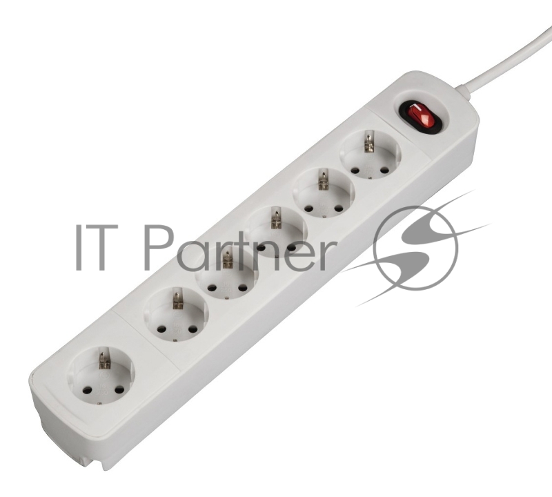 Сетевой удлинитель Hama H-137356 1.5м (6 розеток) белый (коробка)