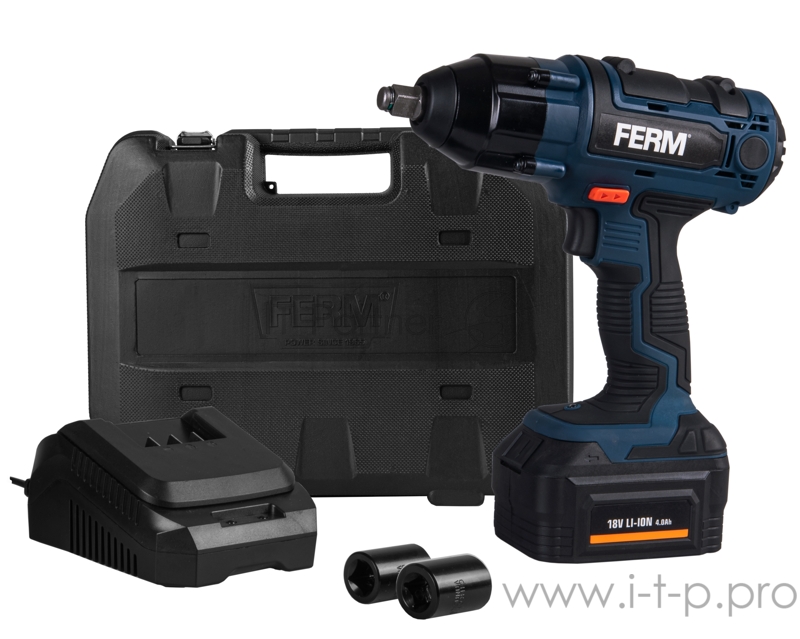 Гайковерт FERM Li-Ion 18V CDM1127 скор.вр.0 - 2300/патрон- 1/4/ крутящий момент- 380 Нм/Напряжениеемкостьтип- 18/ 4.0/ Li-ion/1 батарей