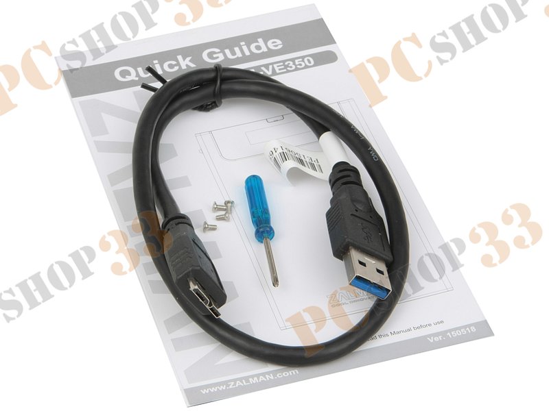 Контейнер Zalman ZM-VE350 для 2.5 SATA HDD, алюминиевый, черный (USB3.0)