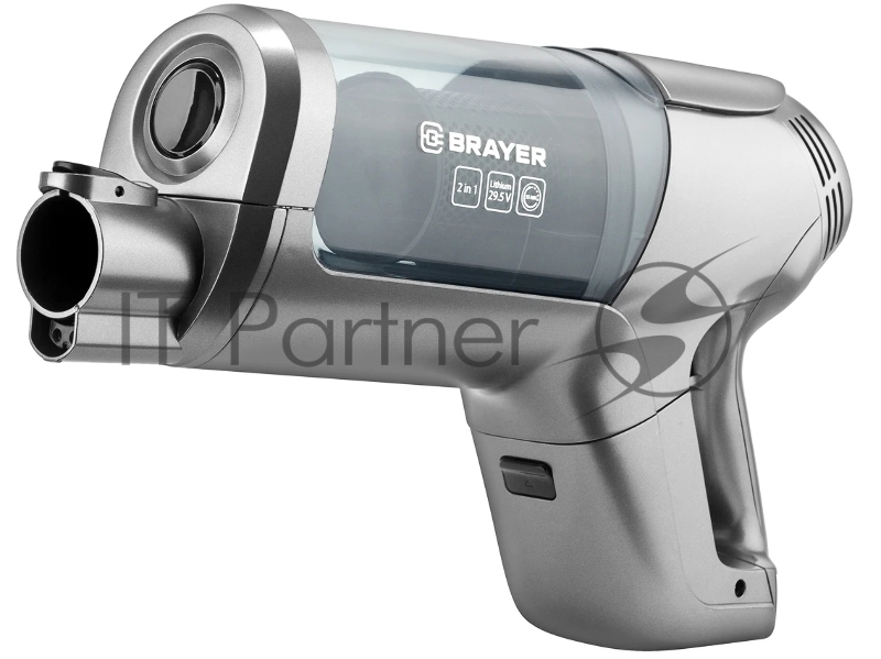 Ручной пылесос BRAYER, 2 в 1,135Вт, 1л,батарея 29,5В, турбощетка с LED, база д/хранения