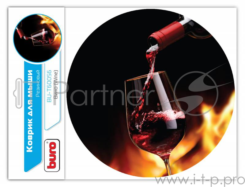 Коврик для мыши Buro BU-T60056 рисунок/вино