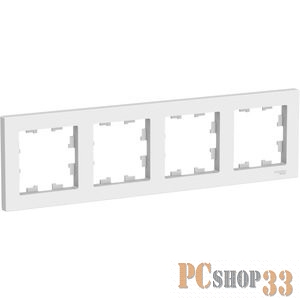 SE Розетки и выключатели AtlasDesign Schneider-electric ATN000104 ATLASDESIGN 4-постовая РАМКА, универсальная, БЕЛЫЙ