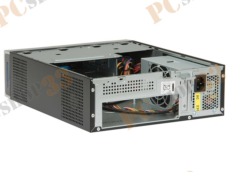 Корпус Desktop Foxline RS-338, mini-ITX, черно-серебр. (250Вт)