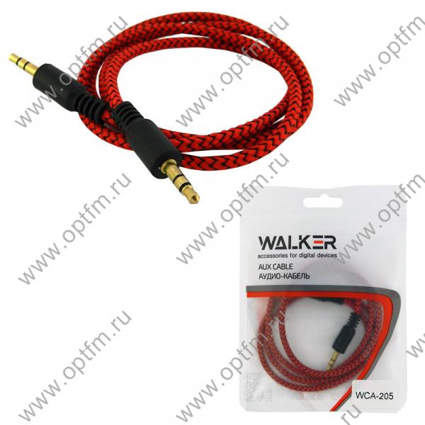 Кабель AUX WALKER WCA-205 в полиуретановой обмотке красный /пакет/